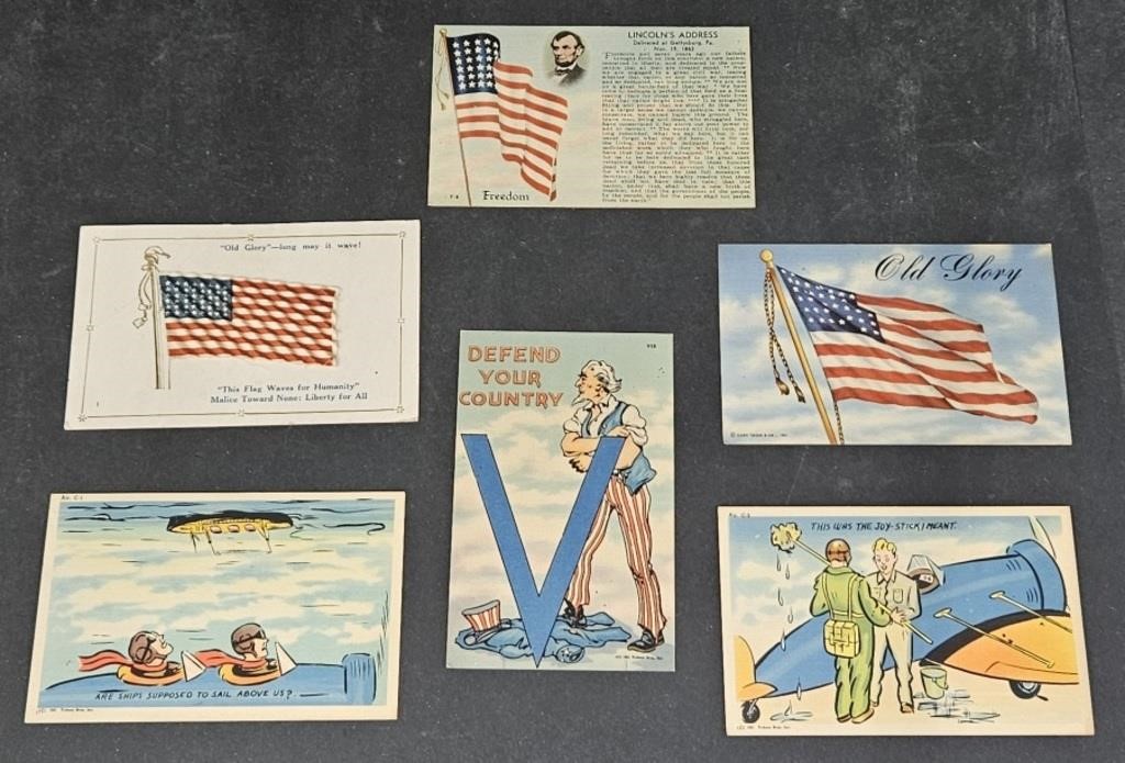(E) Vintage Patriotic And Military Post Cards