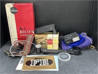 (E) No. 2 Bolsey Flashgun, Camera Strap, Exposure