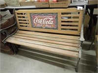 Coca Cola Wooden Bench w/ Cast Iron Ends -