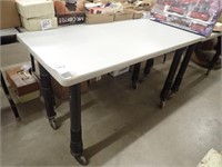 Gray Table On Caster w/ Brakes - 48"Wx24"Dx29"H