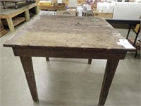 Vintage Wooden Shop Table - 36"Wx36"Dx30"H