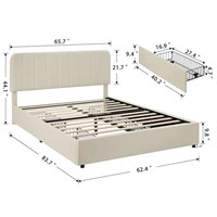 VECELO Queen Size Upholstered Platform Bed