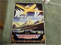 Northwest Airline Metal Sign - 9"Wx12"H
