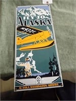 Alaska Washington Airways Metal Sign -