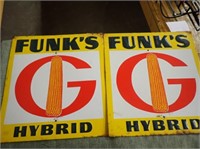 (2) Funk's Hybrid Metal Signs - 12 1/2"Wx13 1/2"H