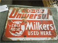 Co-op Universal Milkers Metal Sign - 18"Wx13 1/2"H