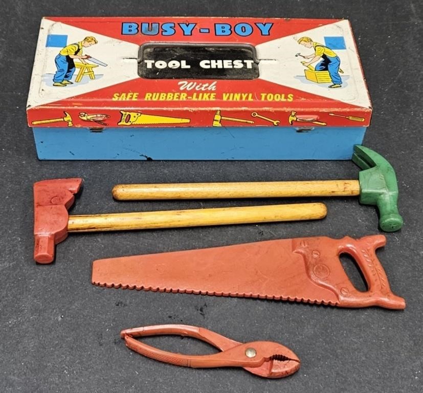 (E) Ohio Art Busy Boy Tool Chest With Tools 8.25"