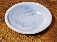 Avon Blue Rose Slag Glass Soap Dish