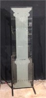 Art Deco Pillar Etched Frosted Signed Glass U11A