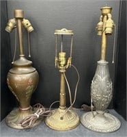 (AR) MCM Metal Casted Table Lamps. Tallest 23in.