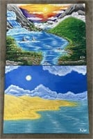 (AR) Fuller Hand Painted Water Landscape Canvas