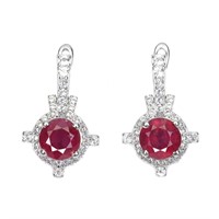 Natural Pigeon Blood Red Ruby Earrings