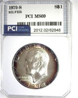 1972-S Silver Ike MS69 LISTS $3400