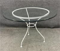 Glass Top Metal Dining Table