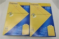 2 Boxes of 9x12" Clasped Manilla Envelopes