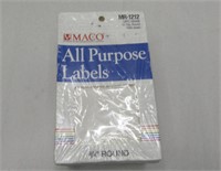 6 Boxes of New Maco Circular Sticker Labels