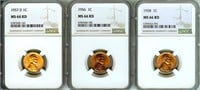 56 57D 58 Cent NGC MS66 RD LISTS $110