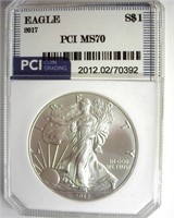 2017 Silver Eagle PCI MS70