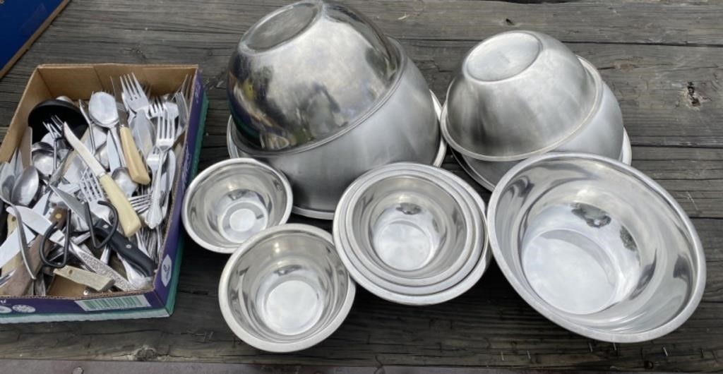 Stainless Mixing Bowls, Flatware
