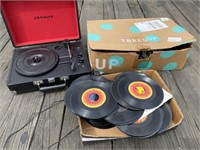 Crosley Turntable and 45rpm Records