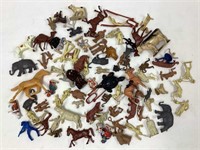 Assorted Vintage Toy Animals and Figurines