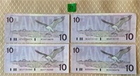 1989 Bank of Canada $10 Birds of Canada Bank Notes