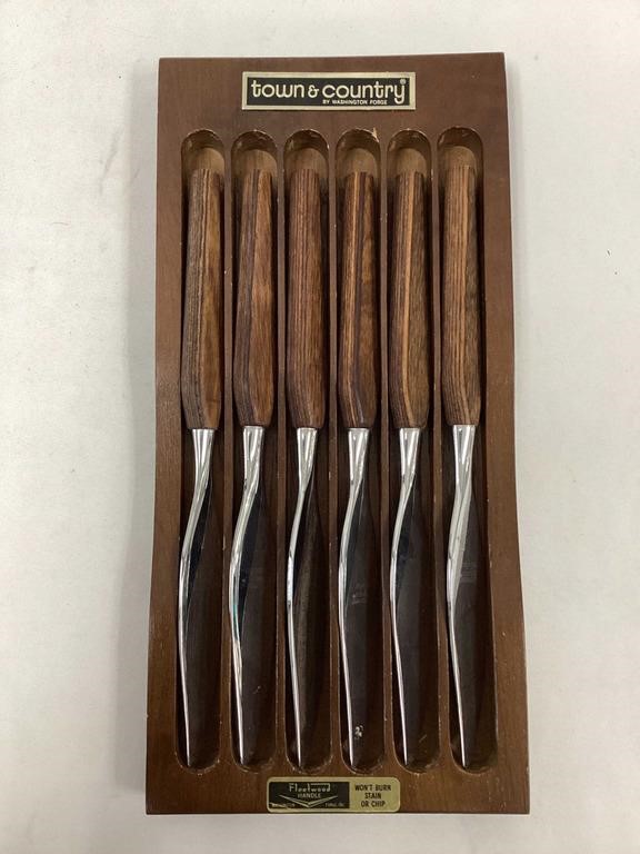 Vintage Wood Handled Knife Set