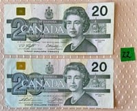 1991 Bank of Canada $20 Birds of Canada Bank Notes