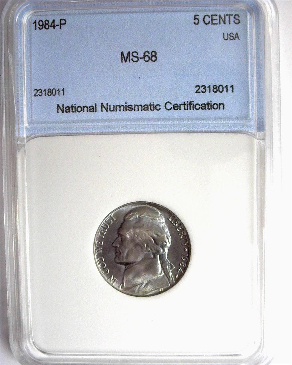 1984-P Nickel NNC MS68