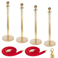 Gold Crowd Control Stanchions, Red Velvet