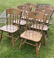 6 - Oak Dining Chairs