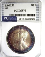 2009 Silver Eagle PCI MS70 Excellent Color