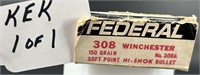 Federal 308 Winchester Ammo Full Box 150 Grain
