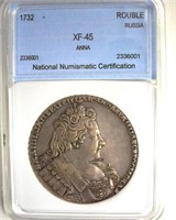 1732 Rouble NNC XF45 Anna Russia