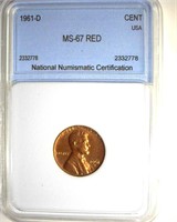 1961-D Cent MS67 RD LISTS $700