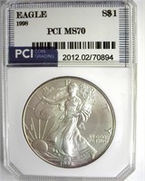 1998 Silver Eagle MS70 LISTS $1700