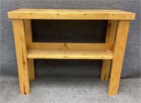 Pine Table with Storage Shelf