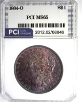 1884-O Morgan PCI MS65 Purple Toning