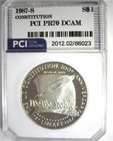 1987-S S$1 Constitution PCI PR70 DCAM