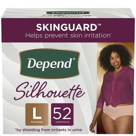 Depend Silhouette Women's Underwear  L  Pink  52Ct