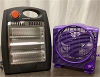 Quartz Heater and Duracraft Desk Fan
