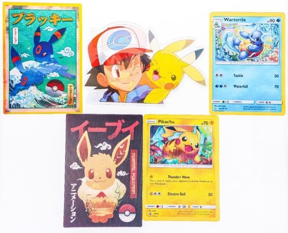 Grouping - 5 POKEMAN Collectibles - 3D Motion Card