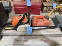 Stahl ChainSaw, Saw Case & Gas Can
