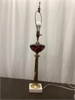 Ruby Cut to Clear Marble Base Lamp