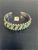 Turquoise Stones on Silver Cuff Bracelet U230