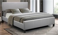 Carlson Double Bed Grey Leather $1080