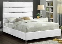 Melia Queen Bed Ivory Velvet $1590