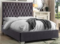 Wynn Queen Bed – Grey Velvet $1450