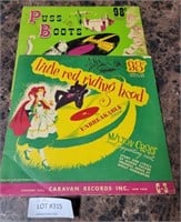 VTG. PUSS IN BOOTS & RED RIDINGHOOD RECORD ALBUMS
