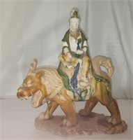 Glazed Ceramic Vintage Asian statue